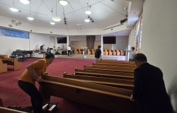 2026년 1월 18일 본당 카펫 공사 준비